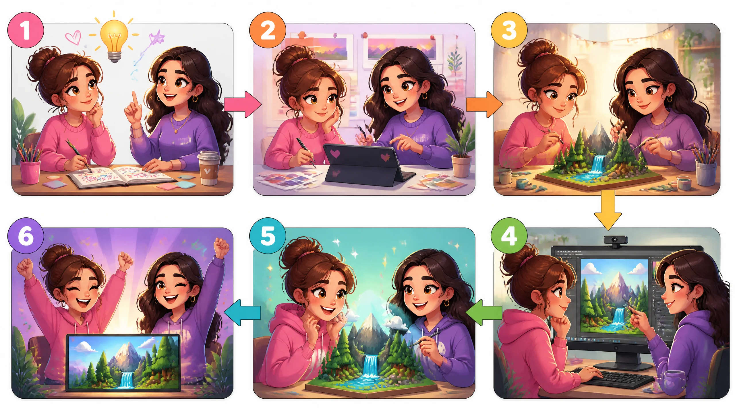 AI绘画双女主怎么画？双人女性构图