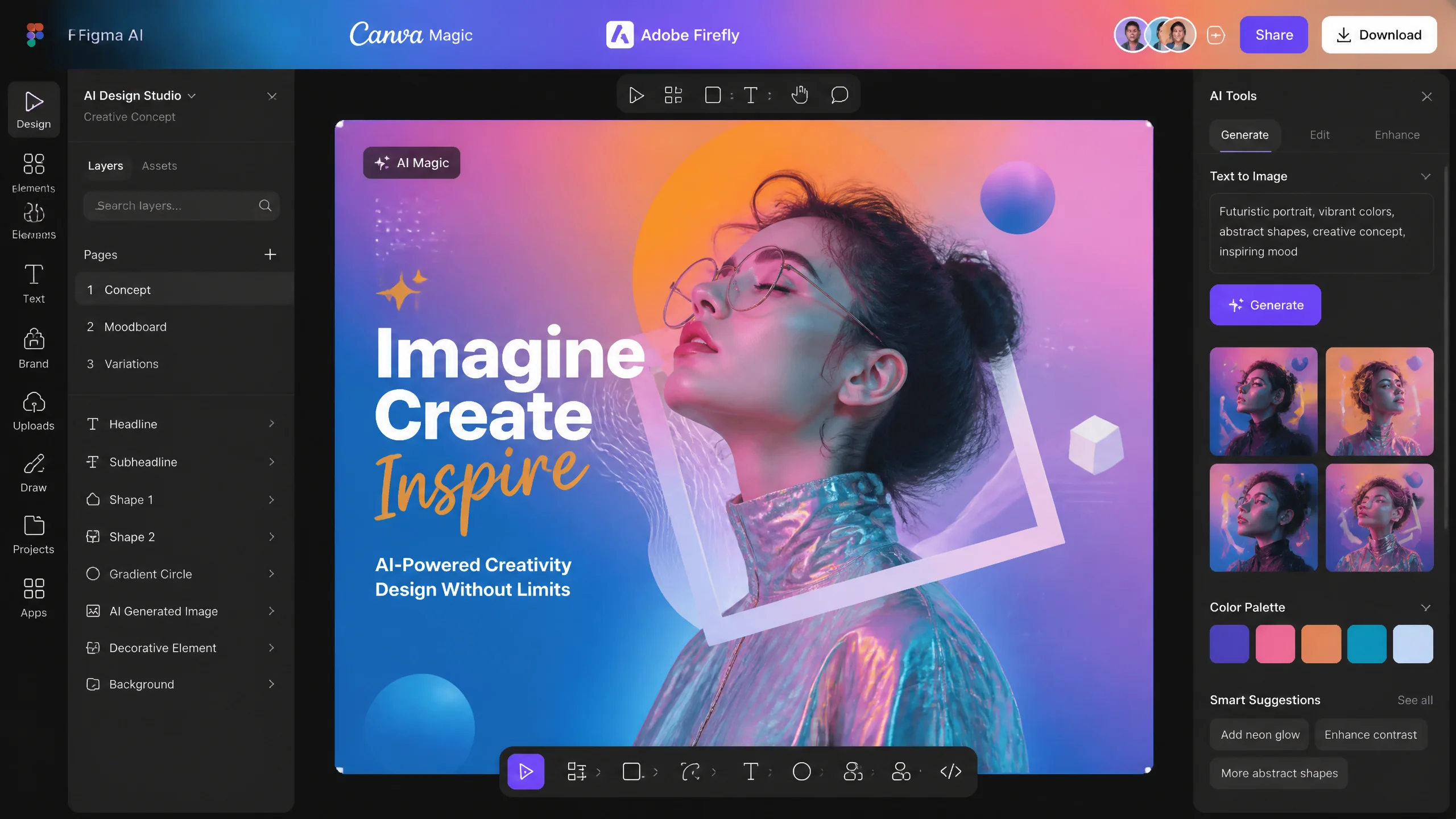 Figma AI vs Canva Magic vs Adobe Firefly：设计AI工具横评