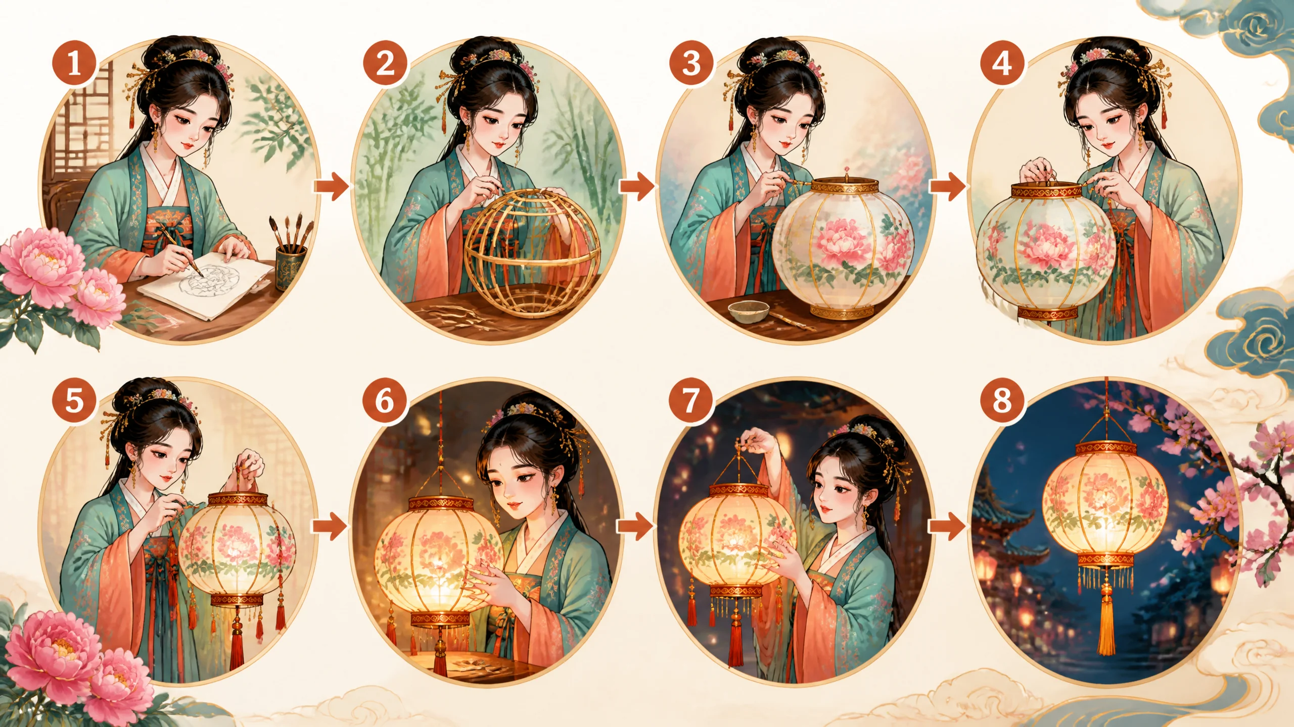 AI绘画古风美女正面怎么画？正脸古风人像