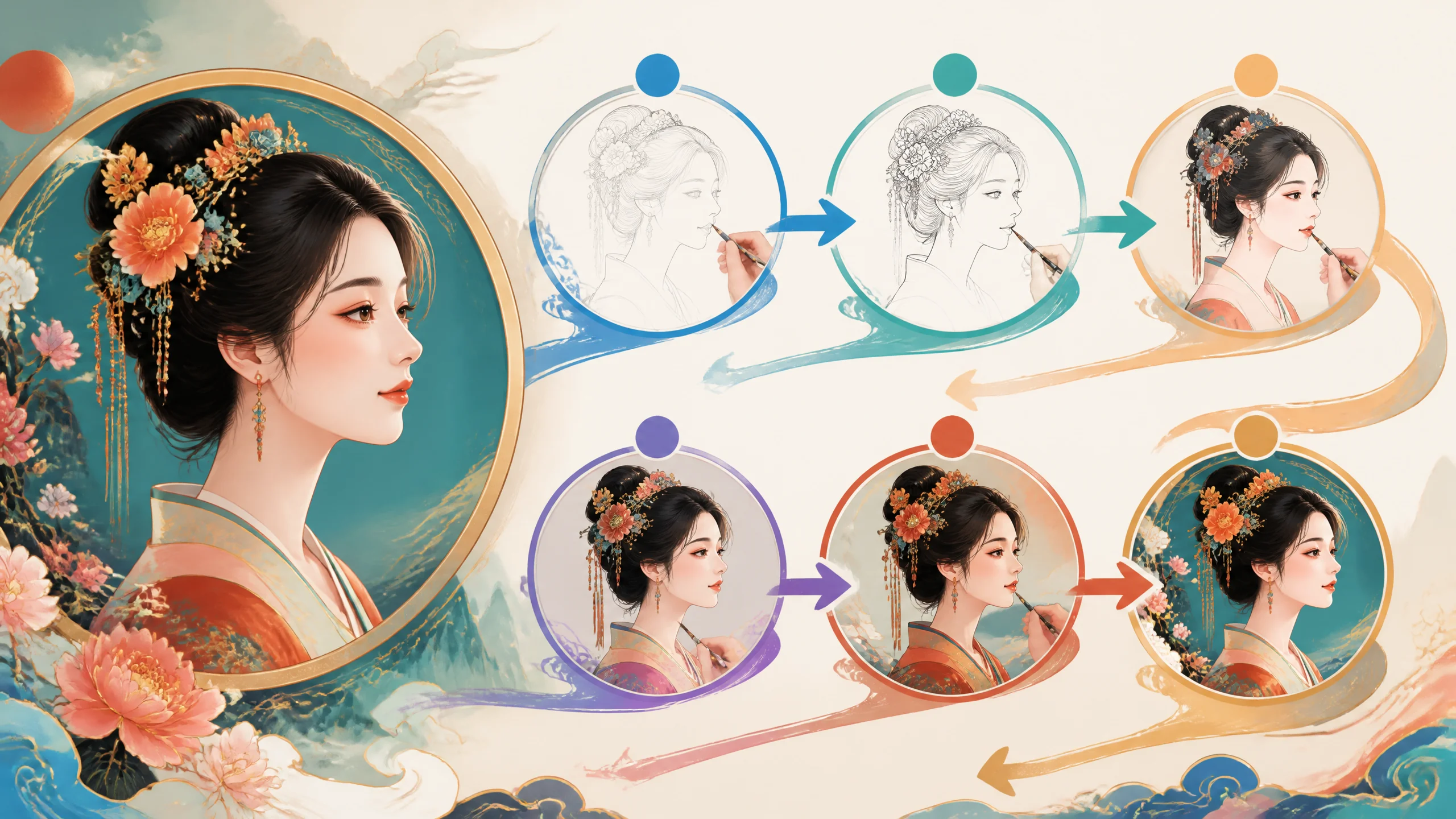 古风AI绘画女生头像怎么画？古风女头出图