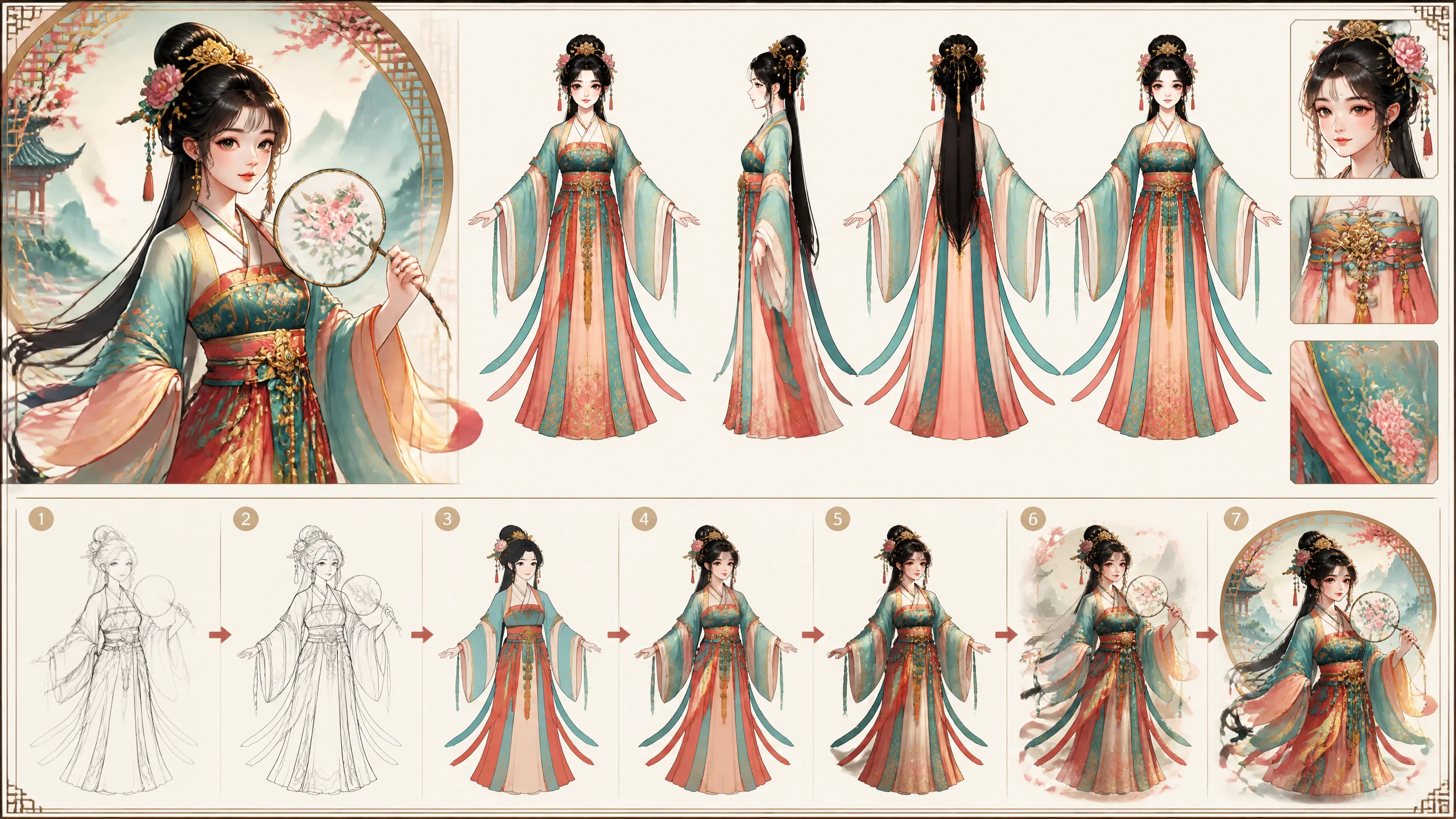 AI绘画国风女侠怎么画？侠女角色出图
