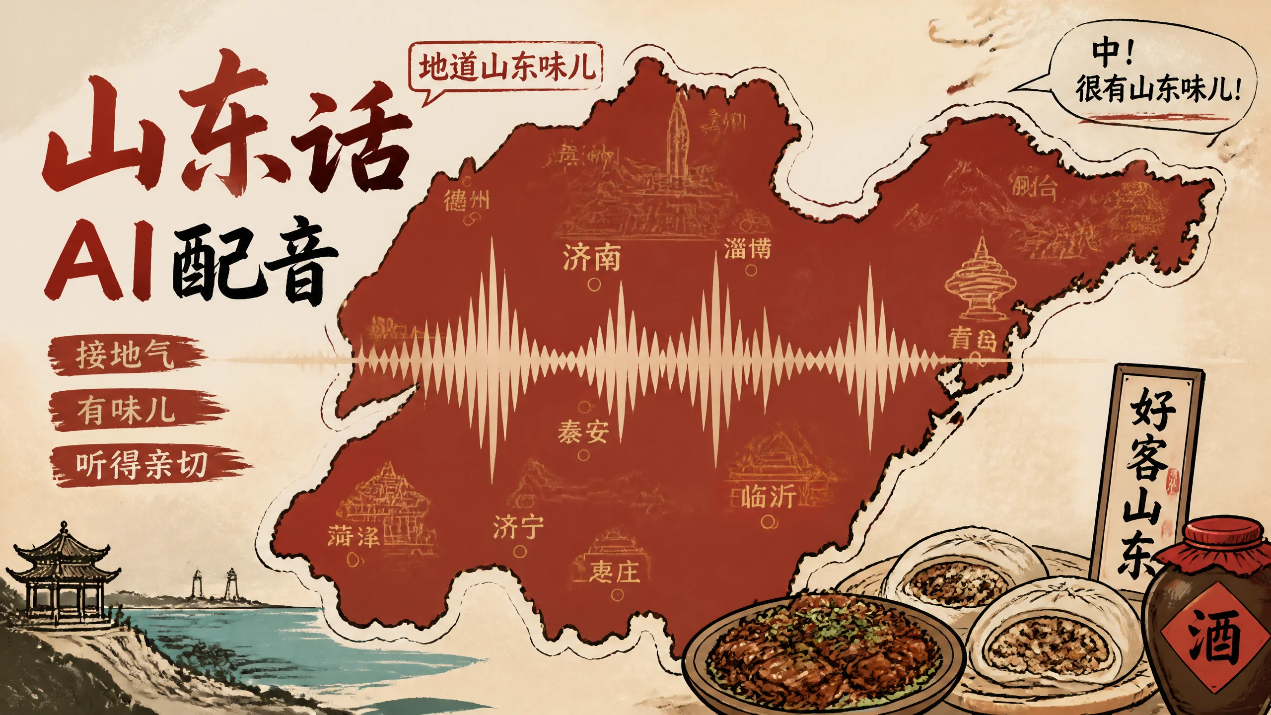 AI做山东味配音难不难？齐鲁方言的发音细节与调参