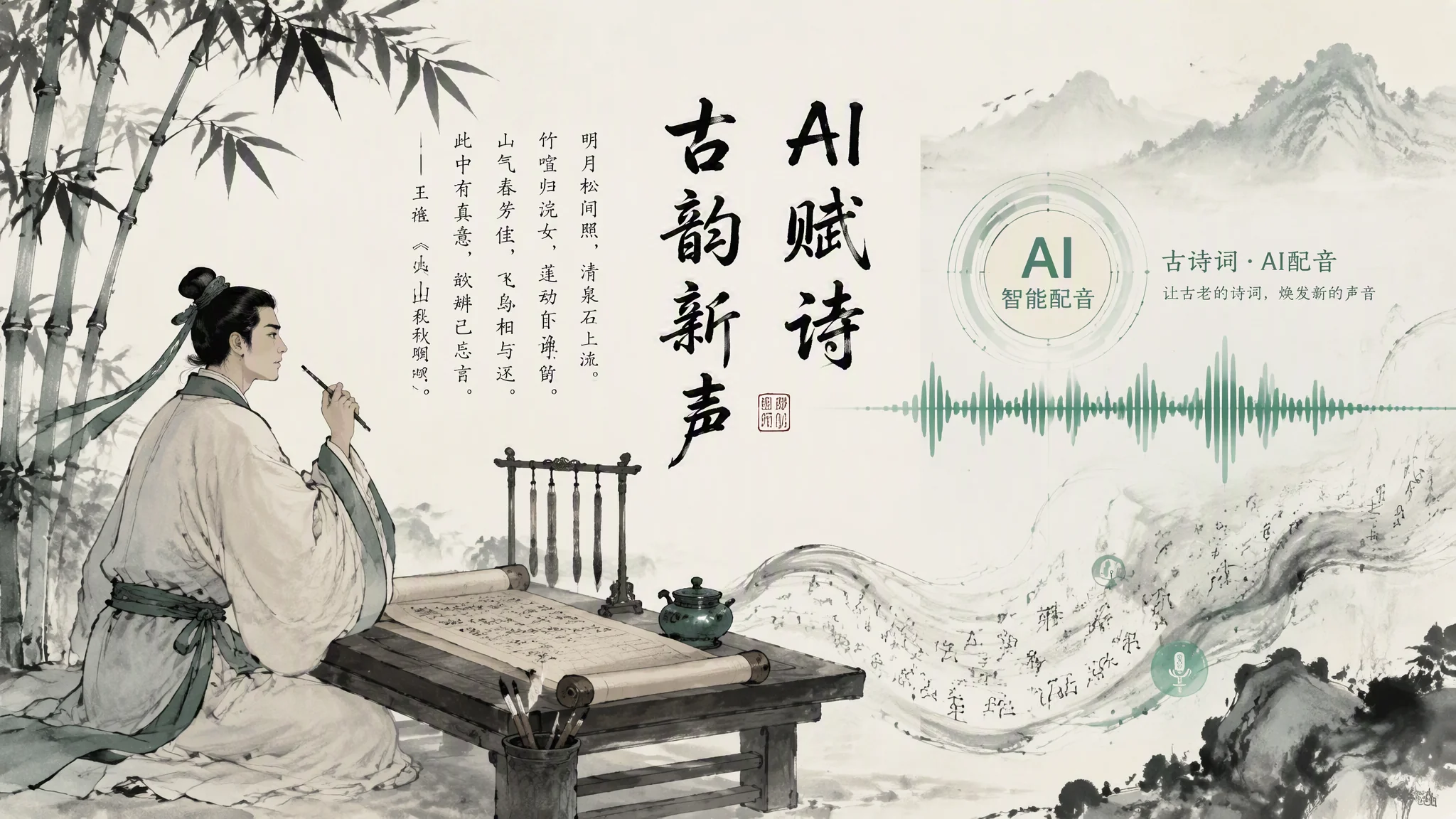 AI给古诗配音怎么配出韵味？古风诗的气韵
