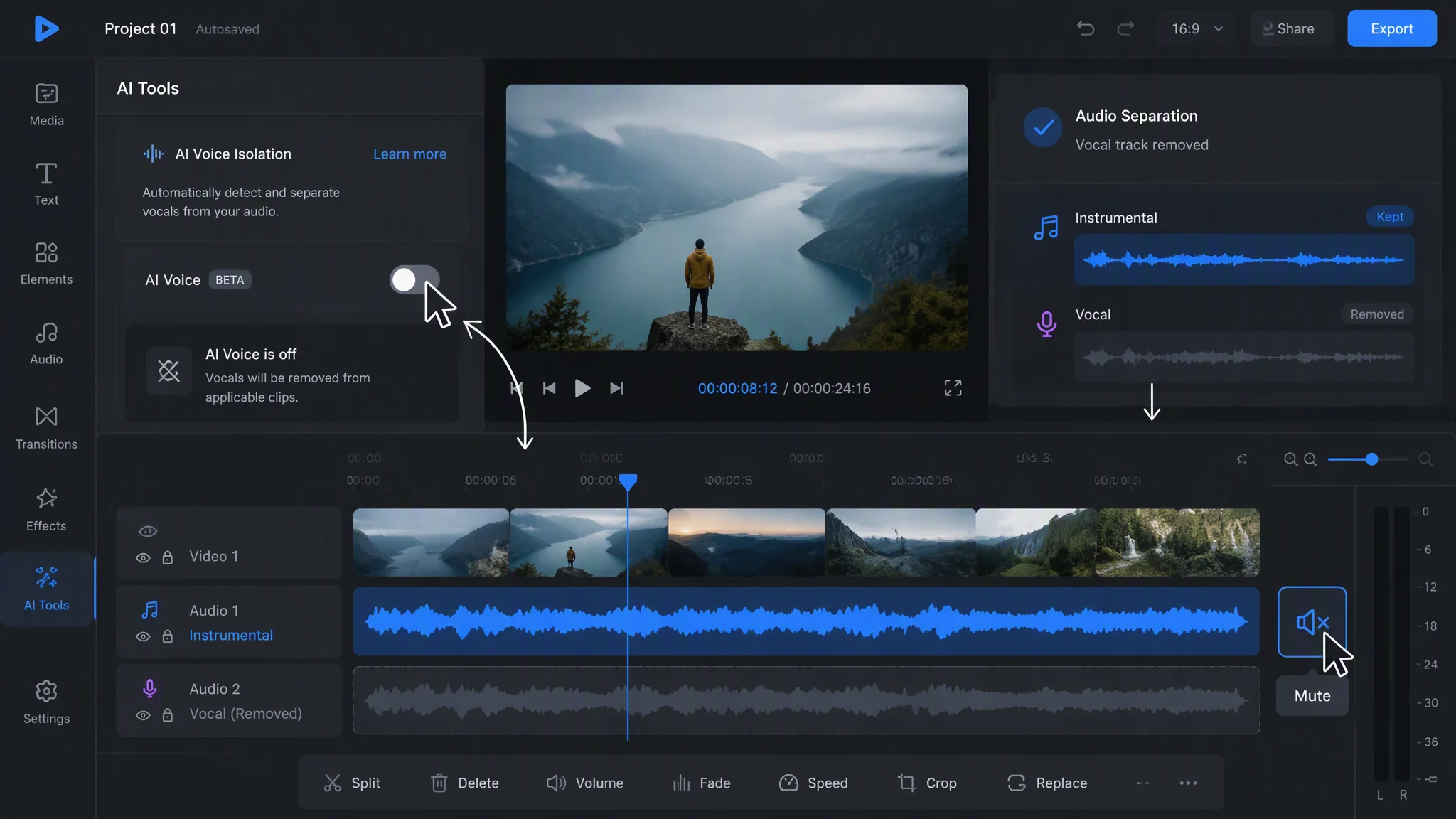 关闭ai配音怎么操作？剪映必剪关掉AI配音和去人声的实操法