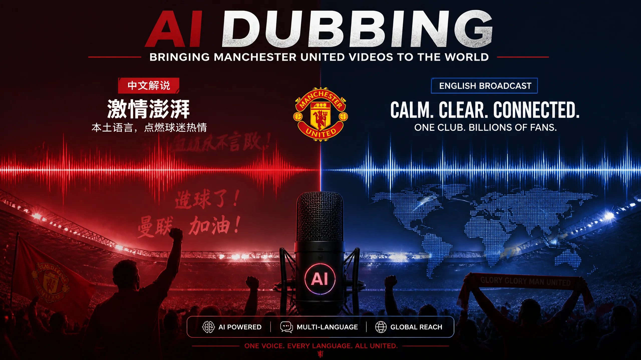 曼联视频想做AI配音到底好不好用？从解说激情到英文版扩圈的避坑实测