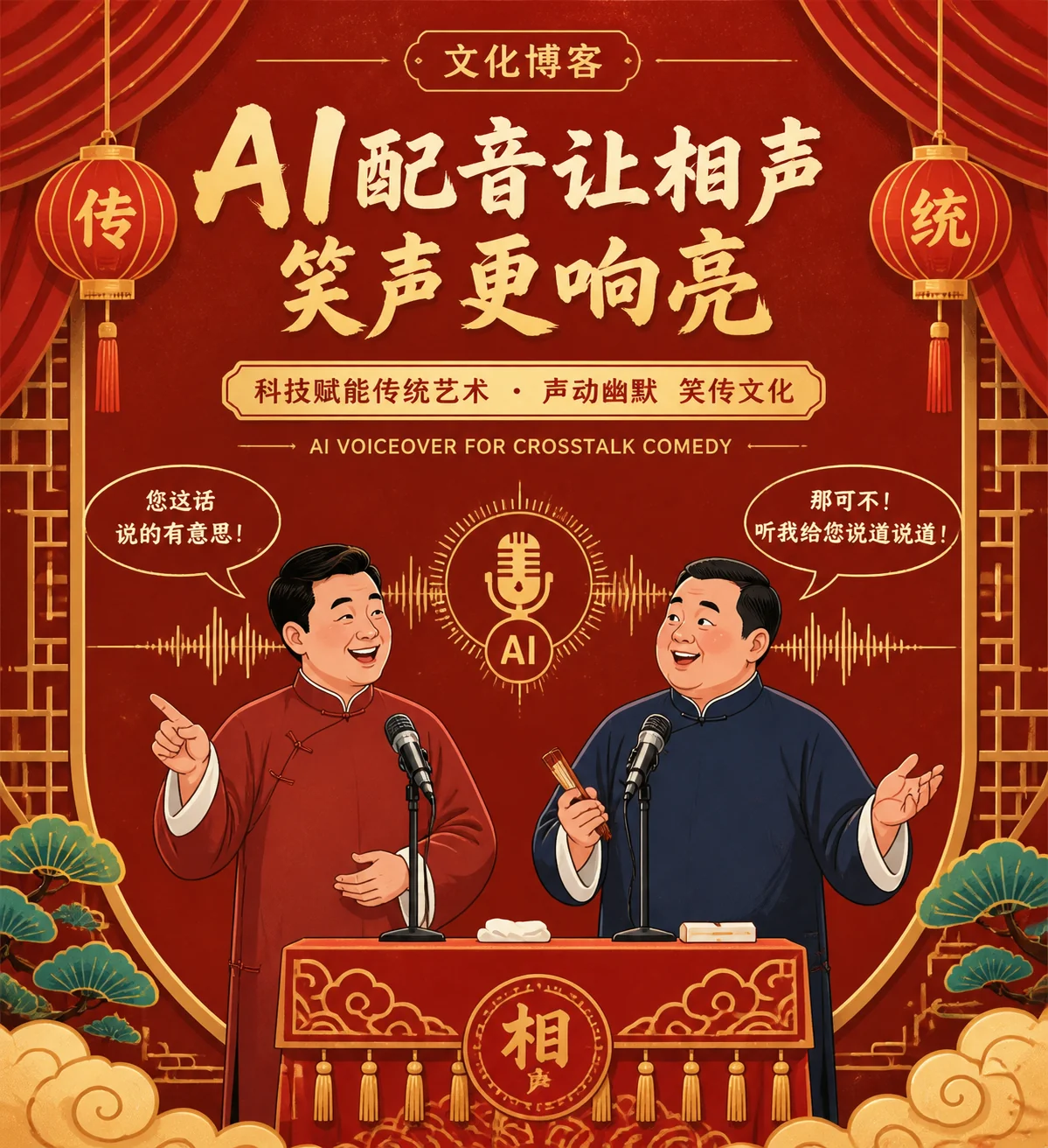 AI相声配音怎么做不尬？节奏抖包袱与捧逗声线的调参甜区