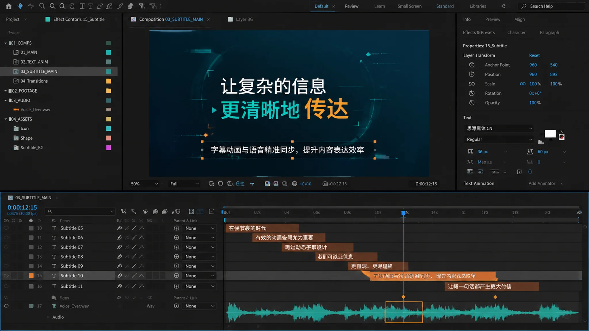 AI配音AE怎么同步？After Effects字幕音画同步