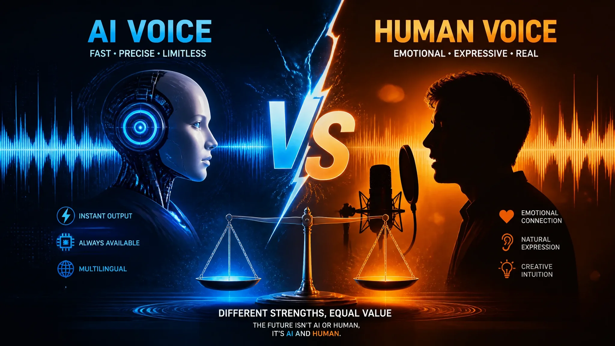 AI配音VS真人配音：人机对比的选择指南
