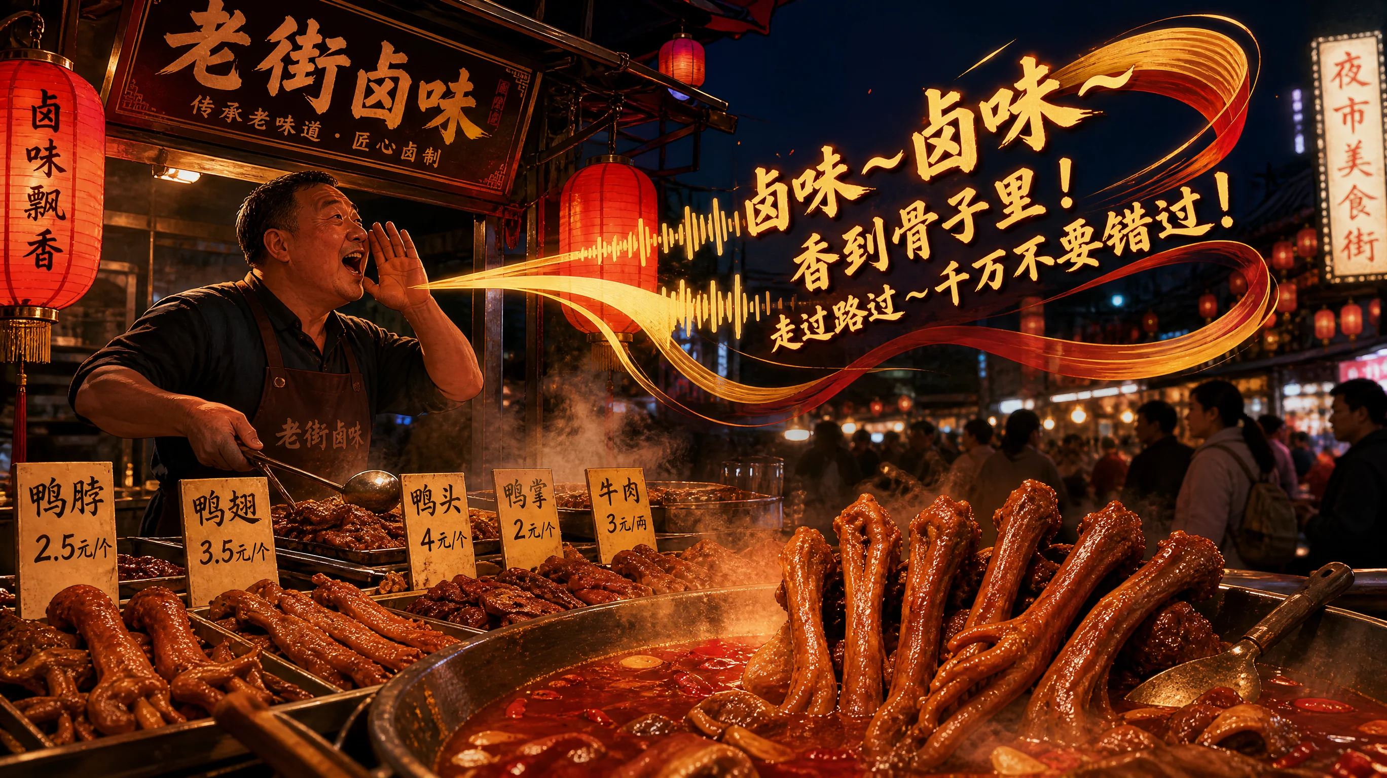 卤味AI配音怎么做？食品带货的吆喝声线