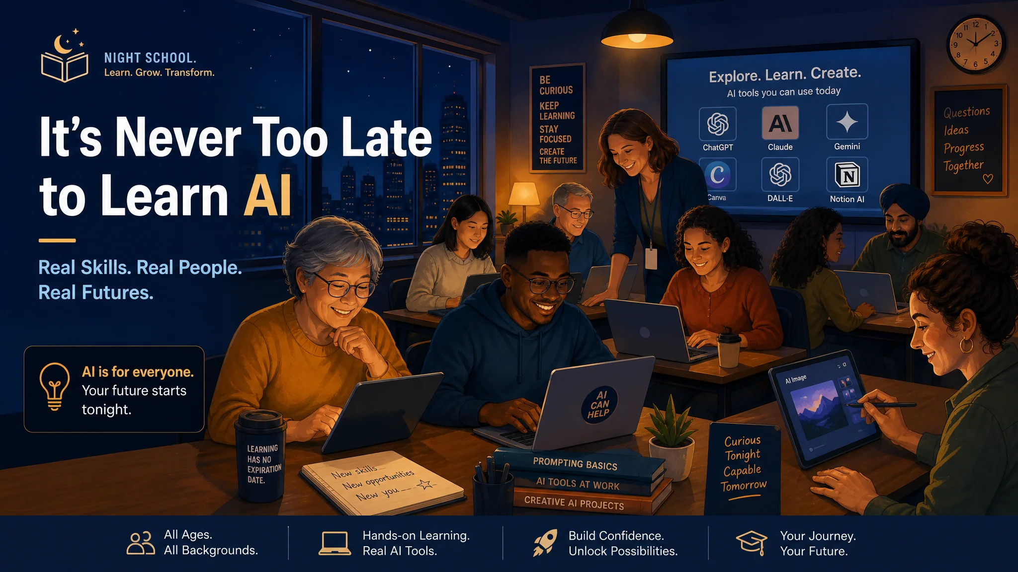 ai夜校培训学什么？夜校AI课观察