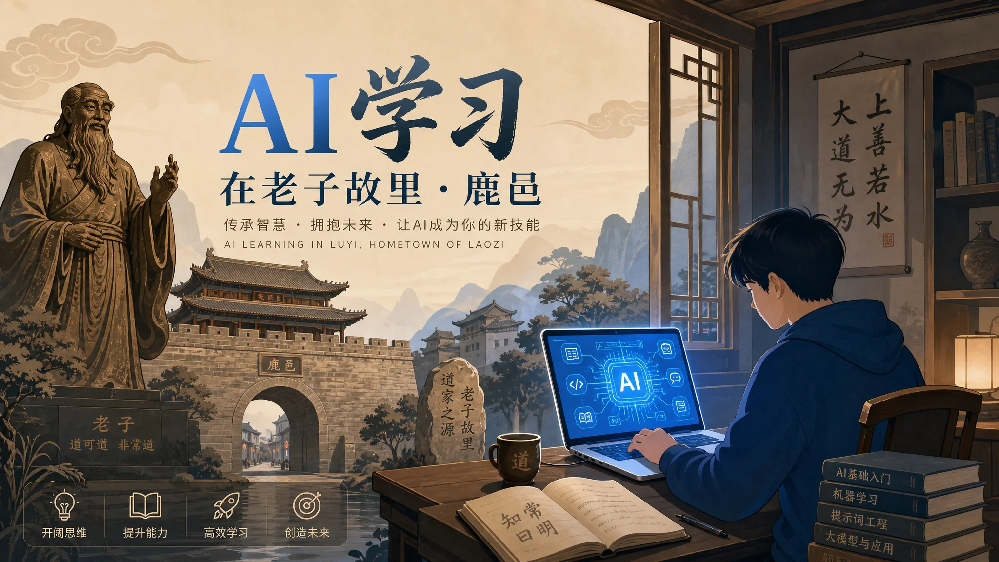 鹿邑ai培训在哪里？老子故里小城学AI的路
