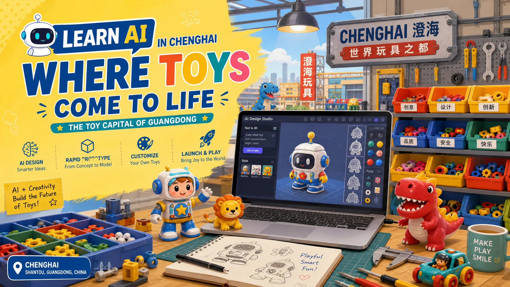 澄海ai培训在哪里？玩具城学AI的选择