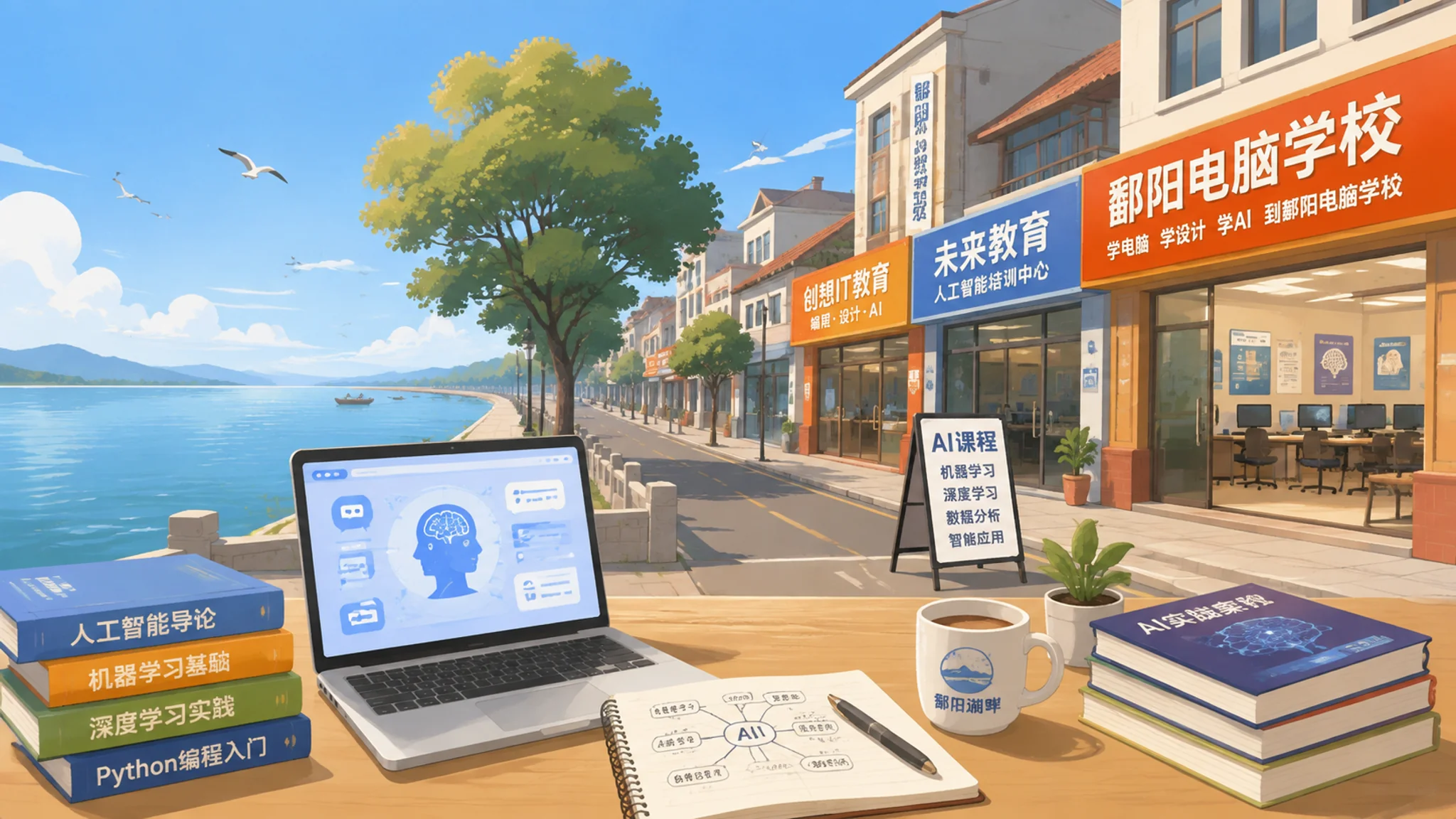 鄱阳培训Ai去哪学？湖城小县学AI的路线