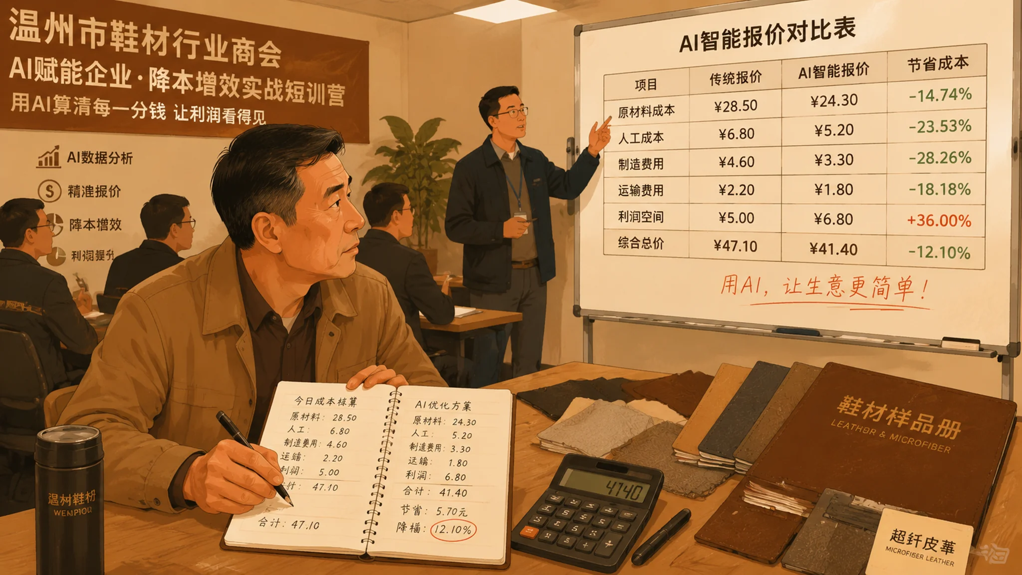 温州ai培训值不值？一个鞋材厂老板的省人工账