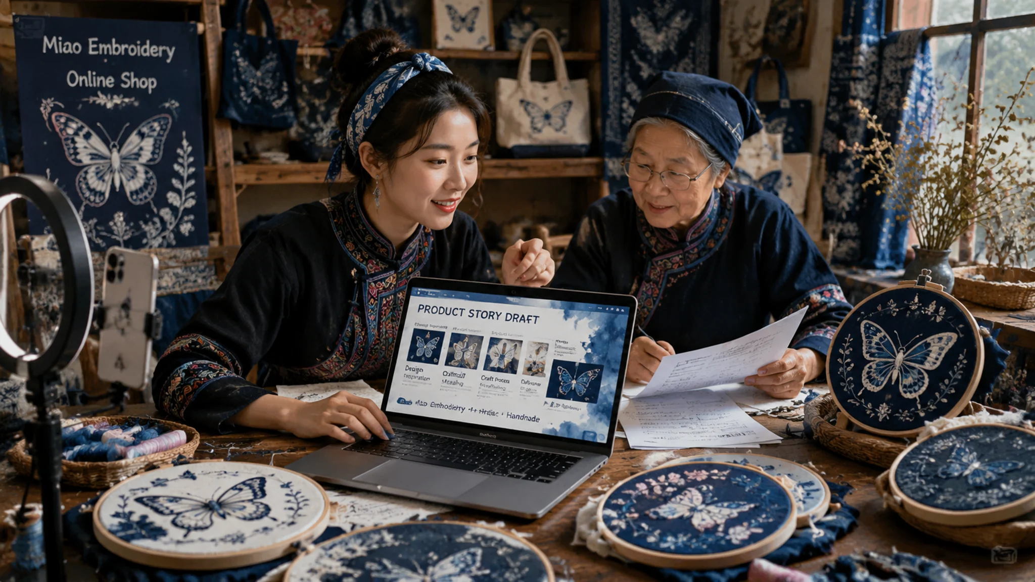 湘西培训ai实测：苗绣姑娘的网店新笔杆