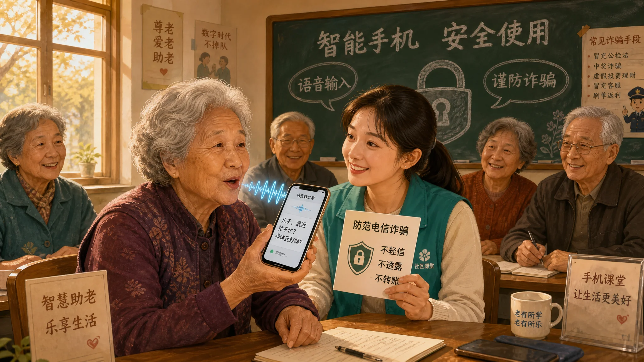 老年人AI培训教什么？社区讲师一学期的课表和效果账