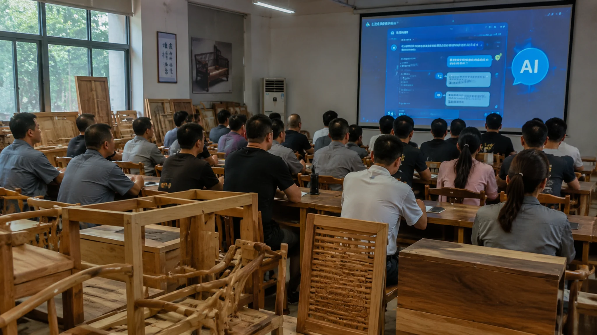 崇州AI培训怎么组织？家具厂行政办完一轮的实账