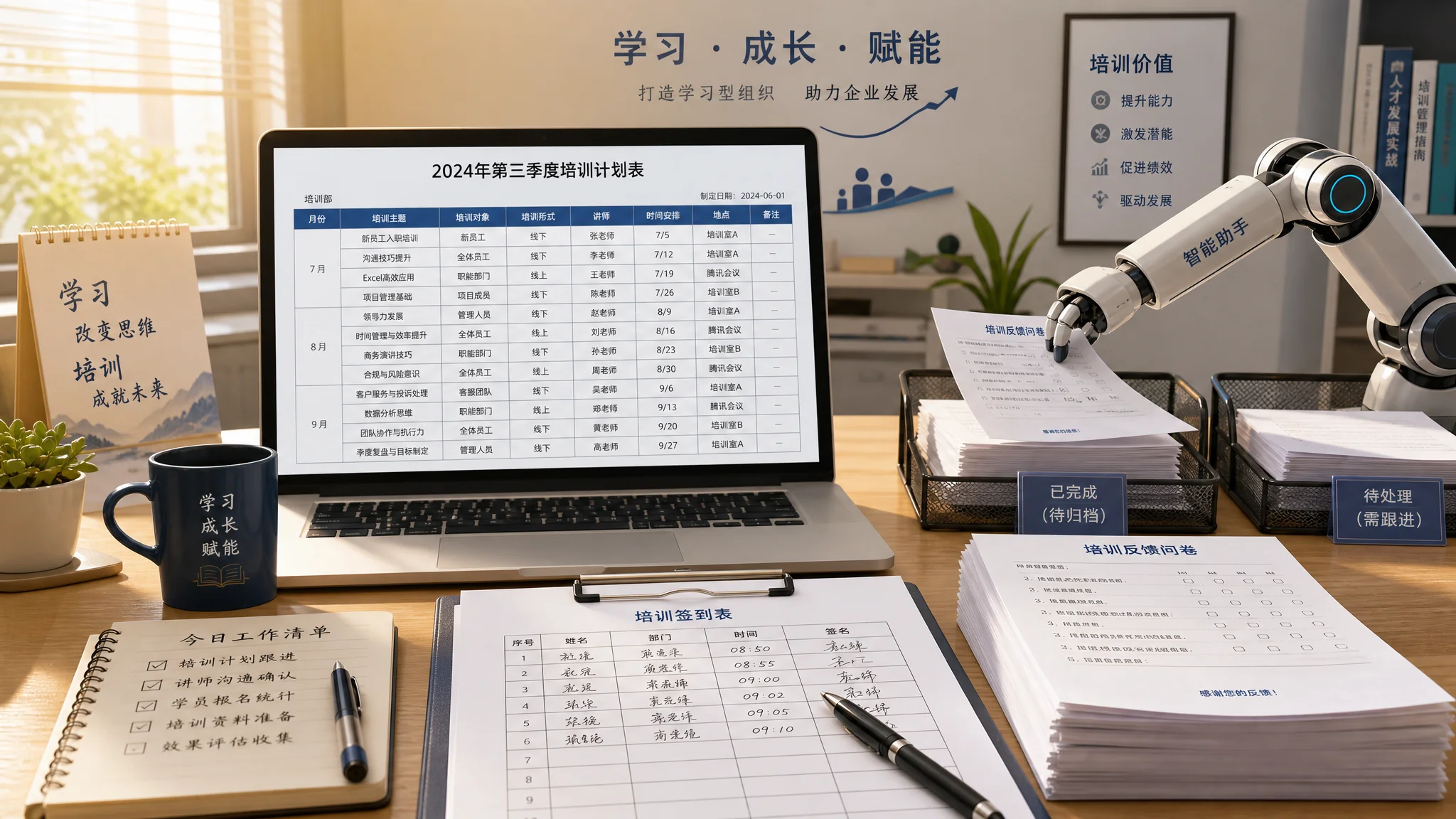 培训专员ai实测：排课、通知、签到、问卷四件事省了多少小时
