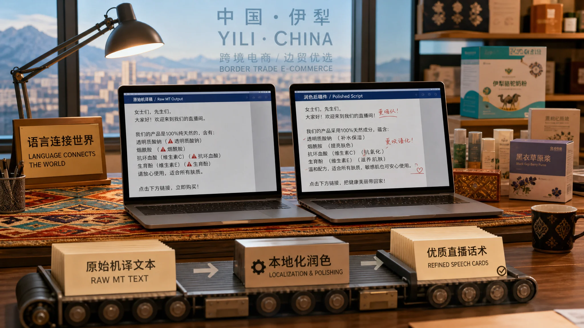 哈萨克培训ai双语素材怎么做？边贸电商运营的实测与坑