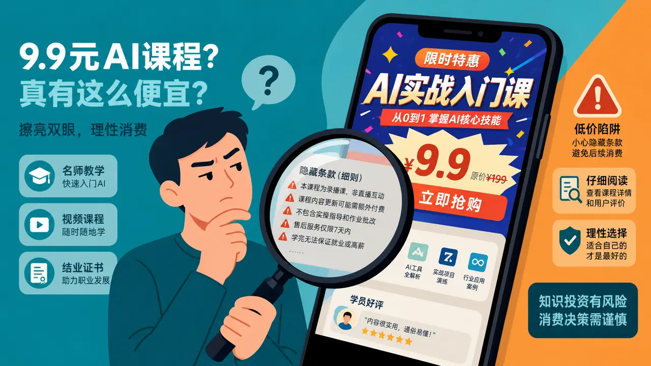 银河ai培训广告刷到了？我花九块九替你摸了一遍底