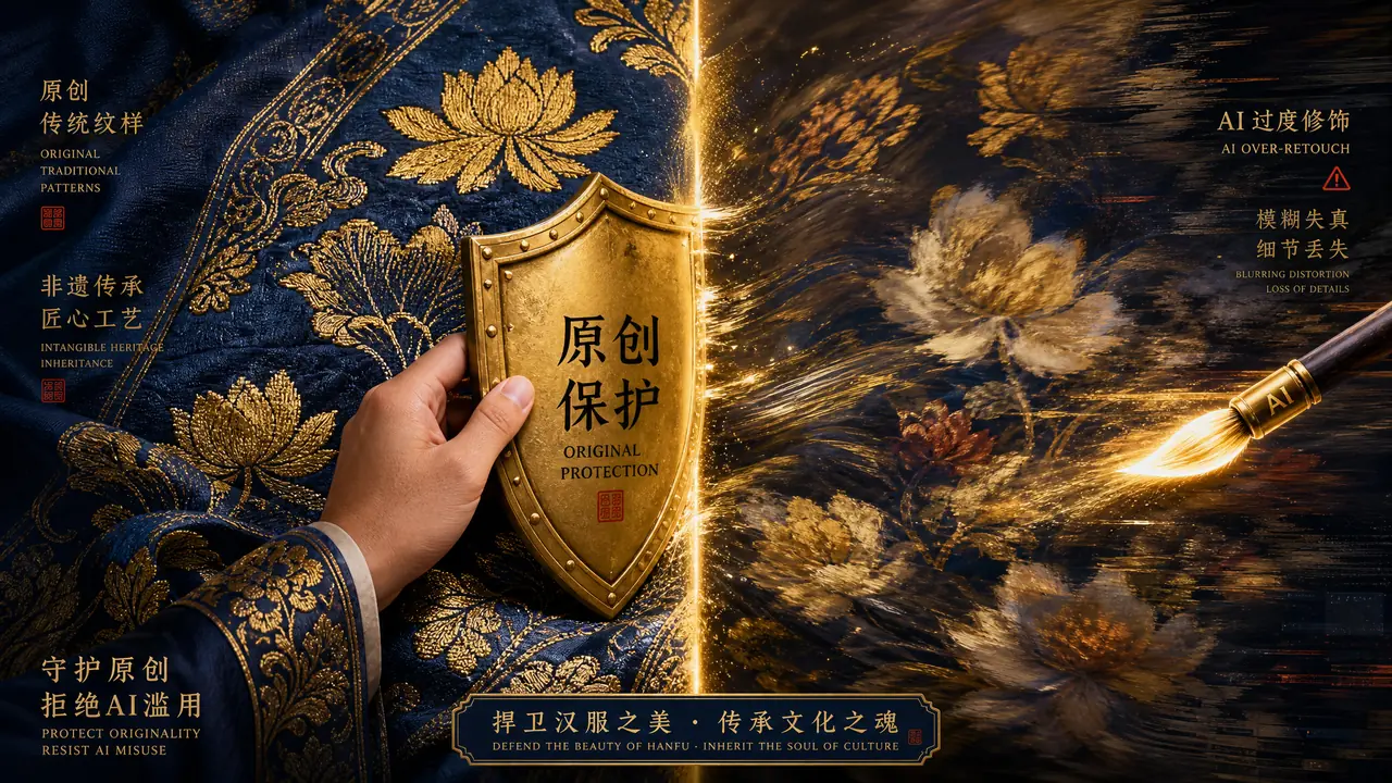 服饰AI修图怎么保版型？汉服商家的织锦缎保卫战