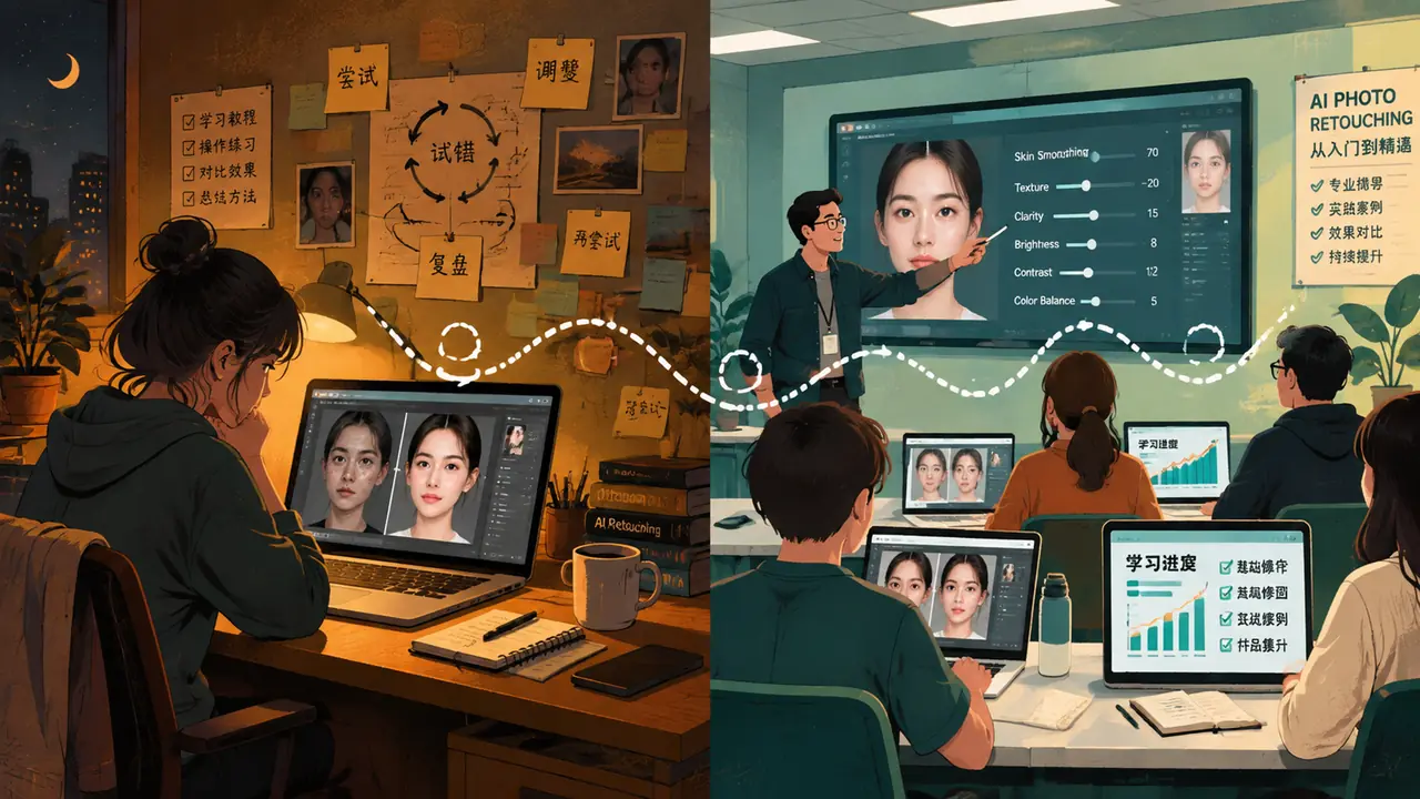 AI修图训练自己练还是跟课学？一个自学成才者的复盘