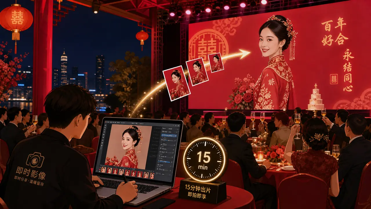 ai现场修图怎么跟上大屏？婚礼跟拍的即时出图