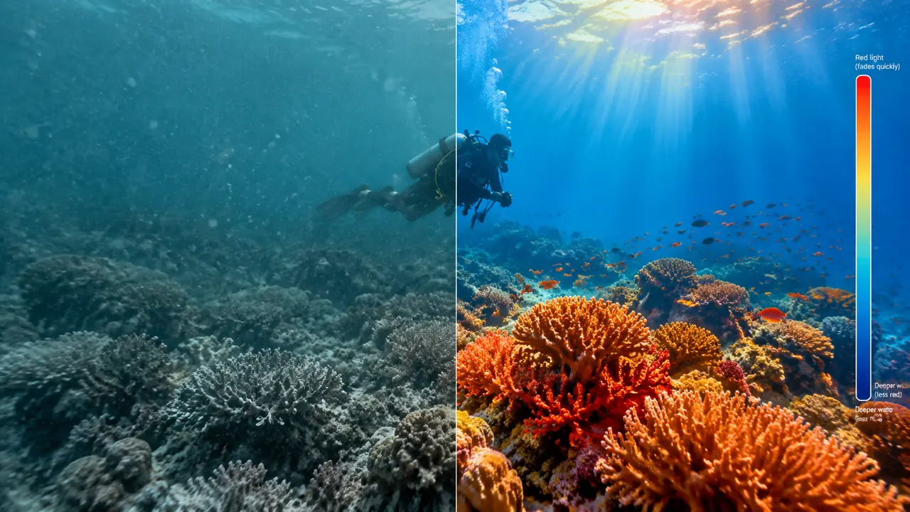 水下修图ai怎么救蓝？潜水照片的色温和浑浊处理