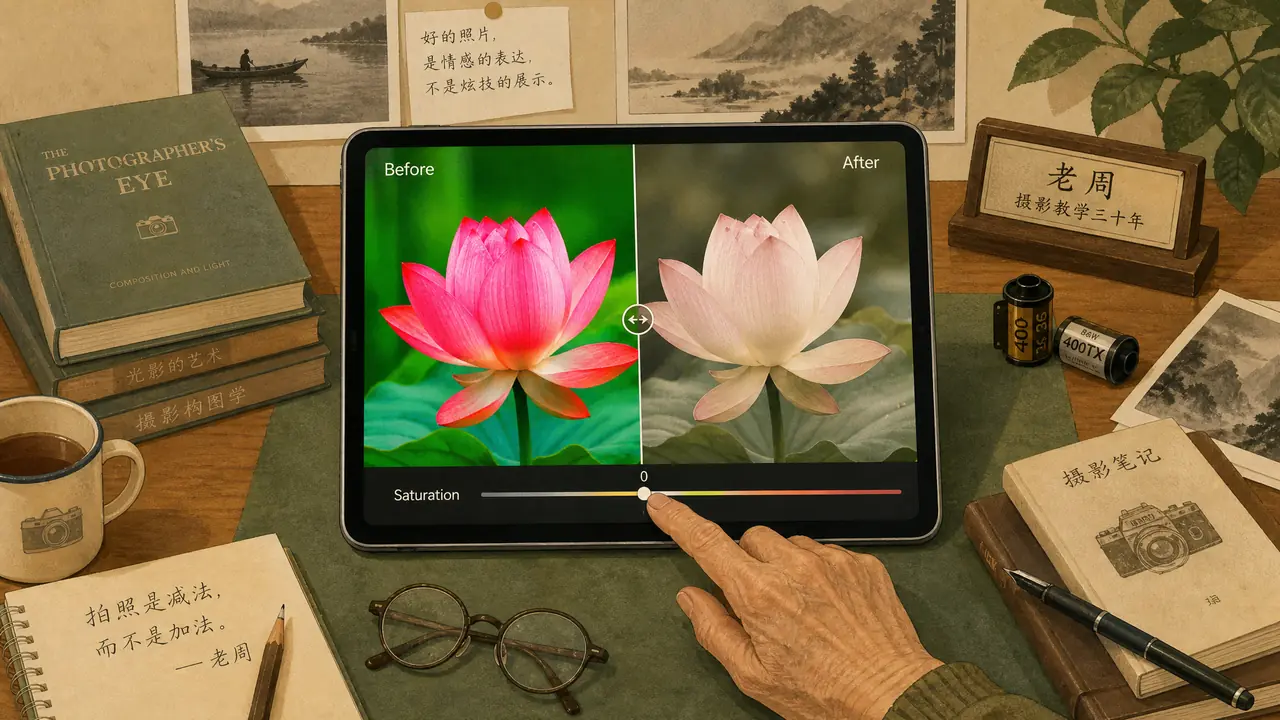 AI修图美感怎么调？教了三年手机摄影课的老师傅聊分寸