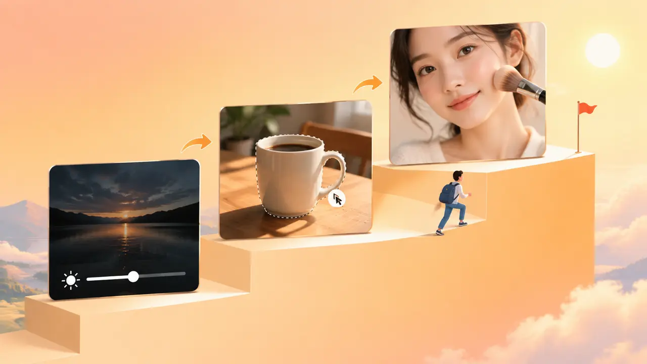 ai修图初学三周路线：先修光，再修物，最后修人