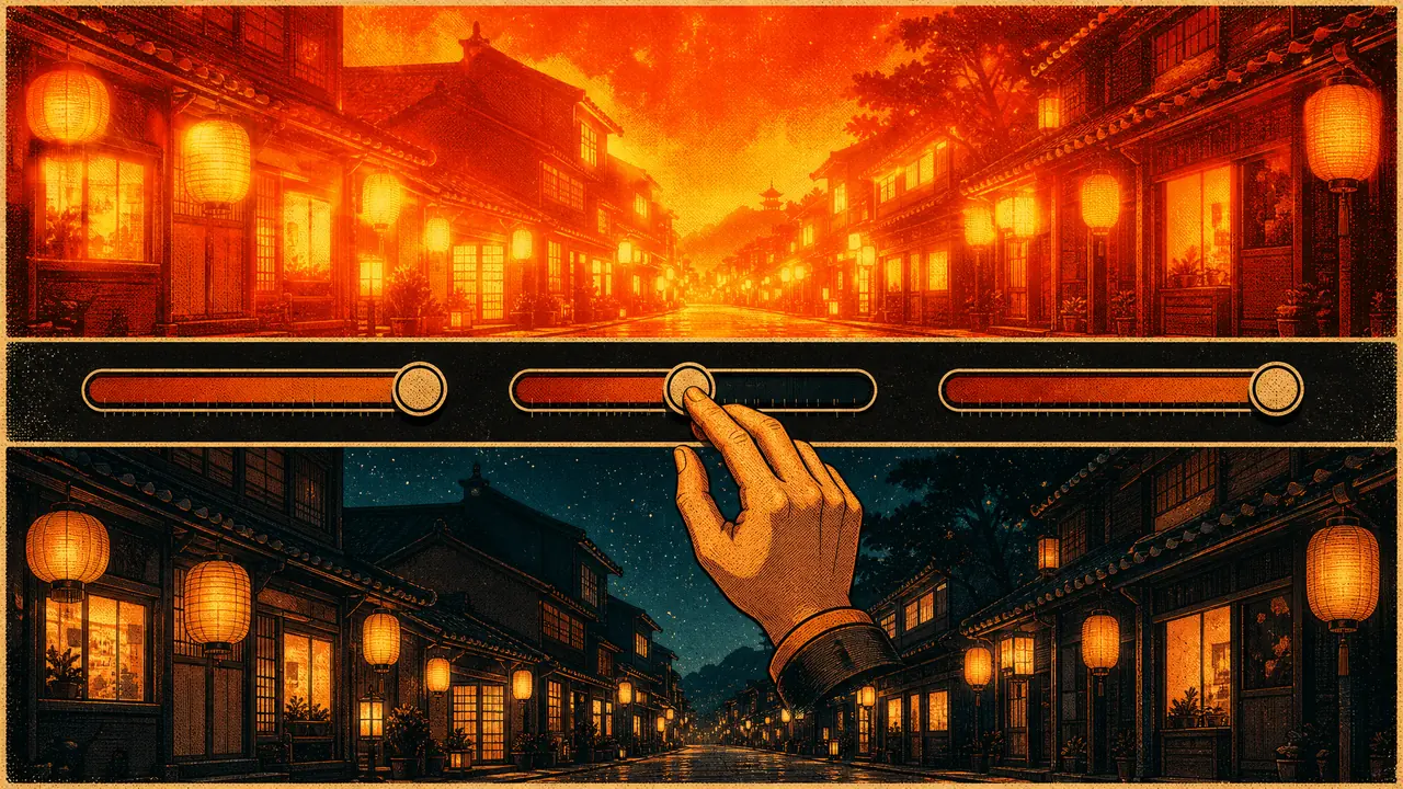 修图氛围AI的分寸：暖光加过头，我重修了整组夜景
