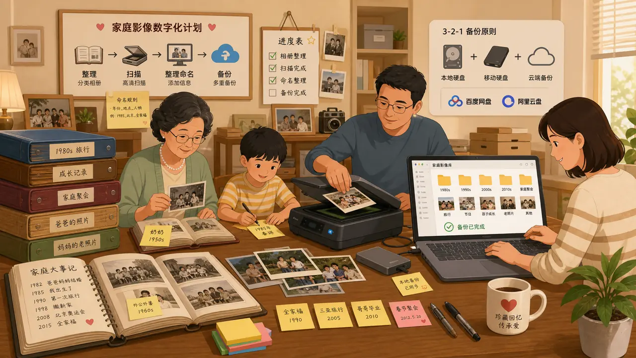 全家相册数字化修复：一整本相册的工程账