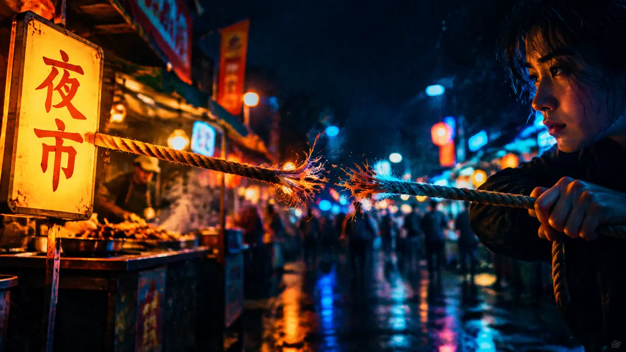 夜景ai修图拉锯战：灯牌、脸和噪点，只能保全两样