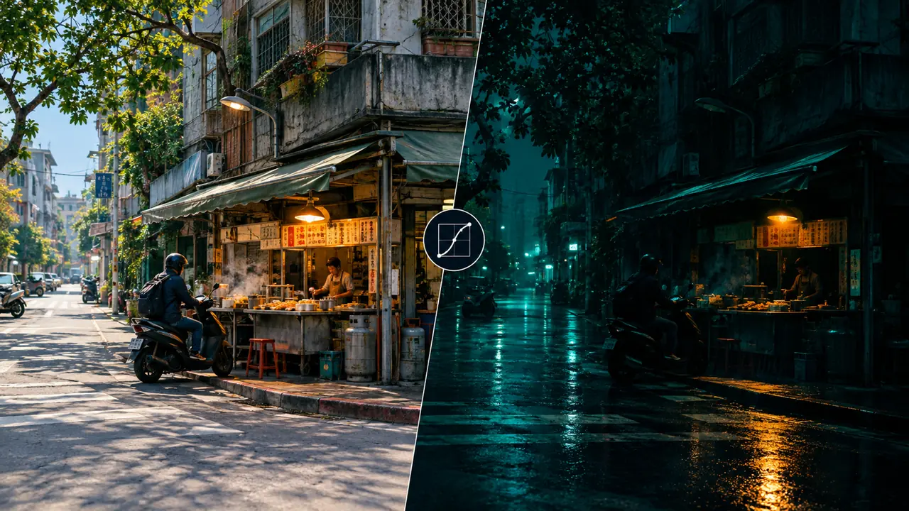 ai修图neo风调色笔记：白天街拍修出夜色的条件