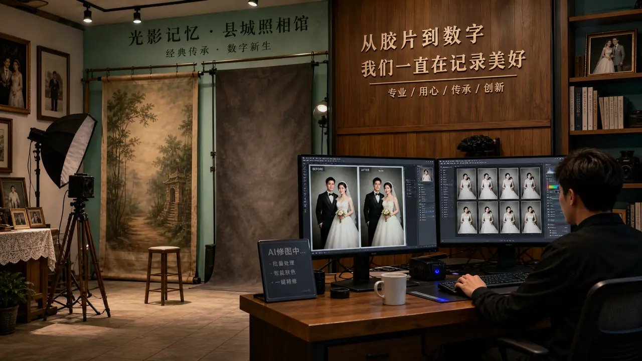 影楼 ai修图转型观察：县城影楼的半年