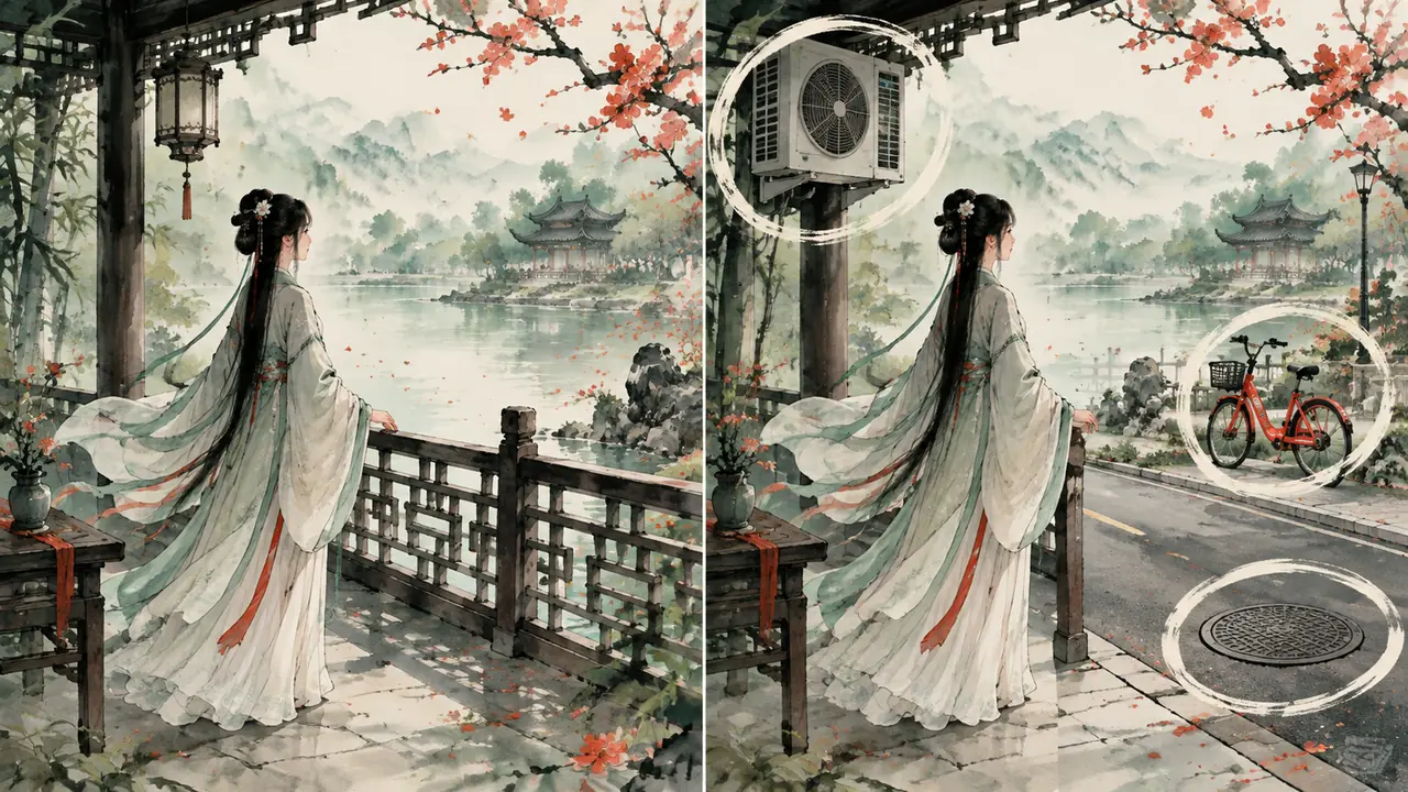 ai古风修图场景清单：三种现代穿帮，比脸修得再好都白搭