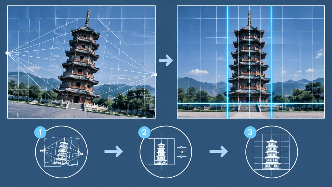 ai 修图 角度不对怎么救：透视校正三步实操