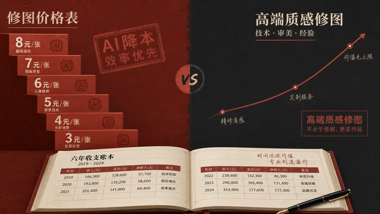 ai修图冲击先砸在报价单上：接单六年的价格滑坡账