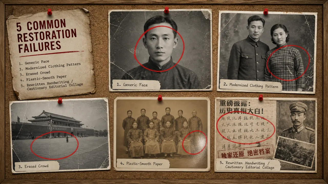 老照片修复翻车实录：五张照片修废的五种方式