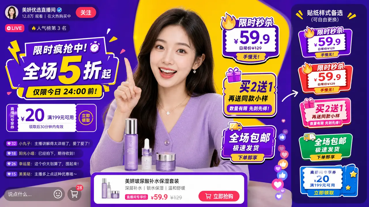 直播间贴片图：挂在主播旁边的小图大学问