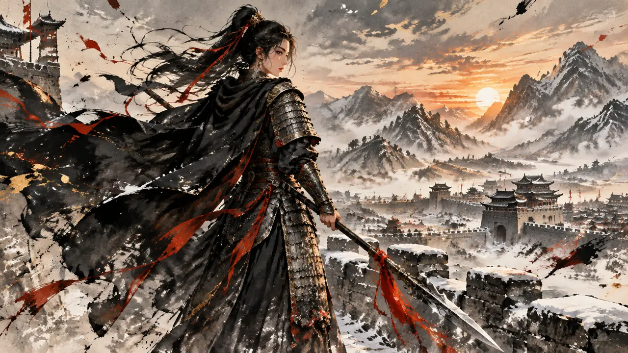 ai绘画古风女将军关键词：铠甲披风与气场的写法