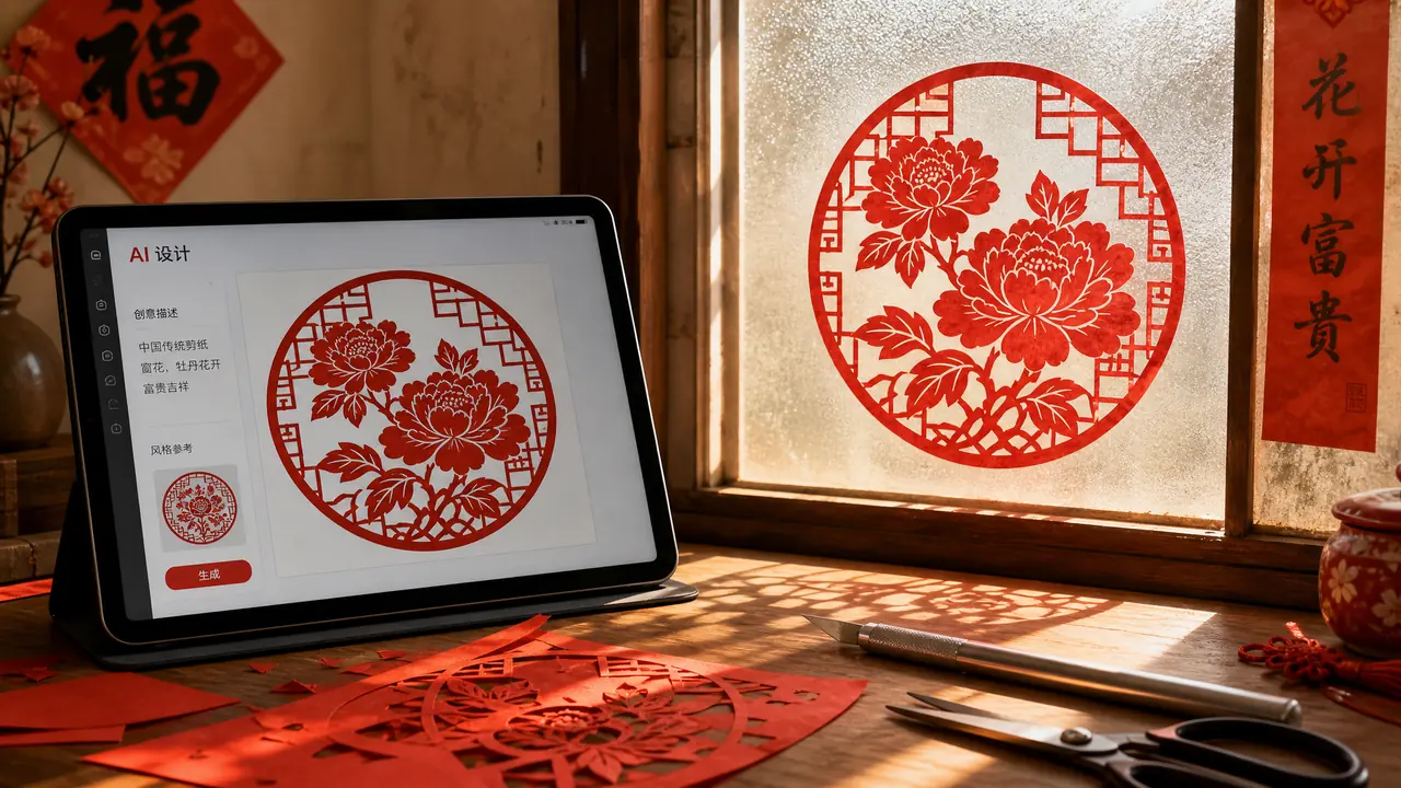 剪纸绘画AI出图能真剪出来吗？从打印到刻刀的全程记录