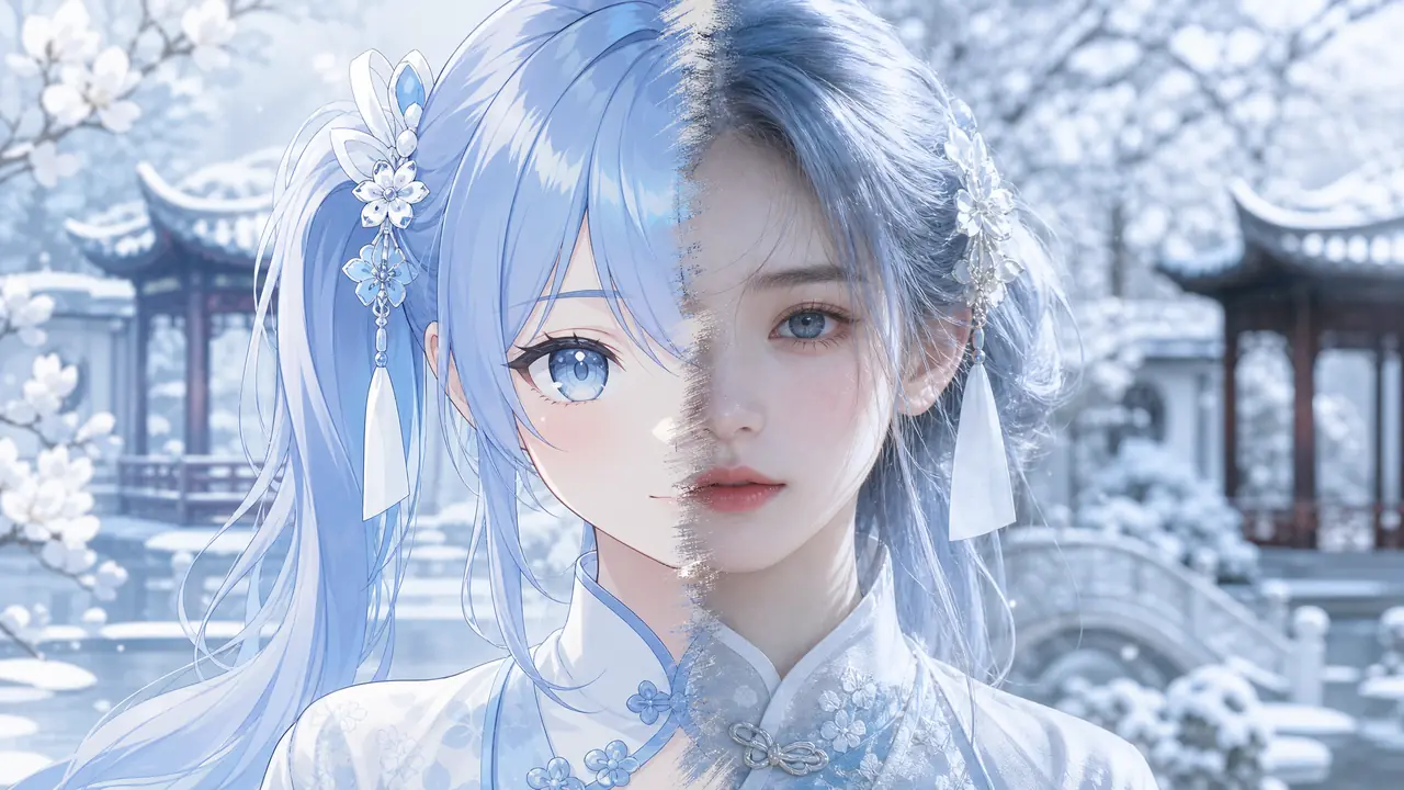 AI绘画神里绫华真人化：还原发色与服装的取舍