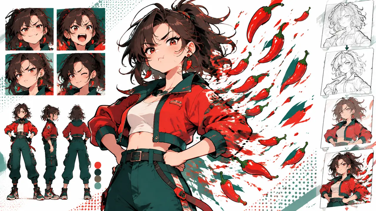 AI绘画里的"小辣椒"人设怎么立？泼辣少女出图手记