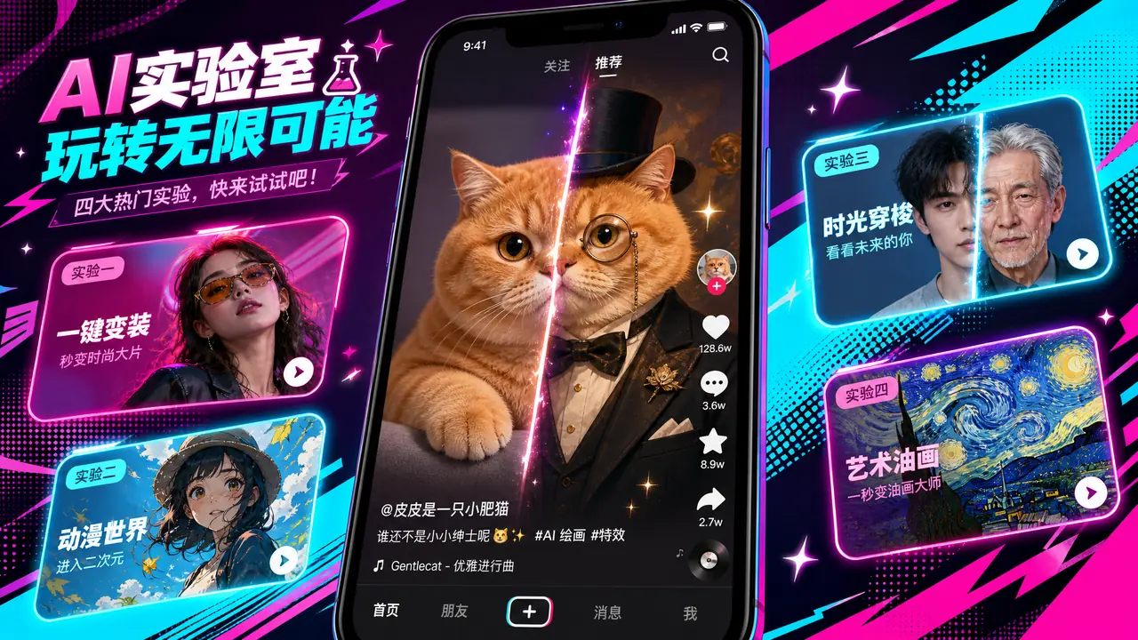 抖音AI绘画特效怎么玩？四种玩法和翻车点实测