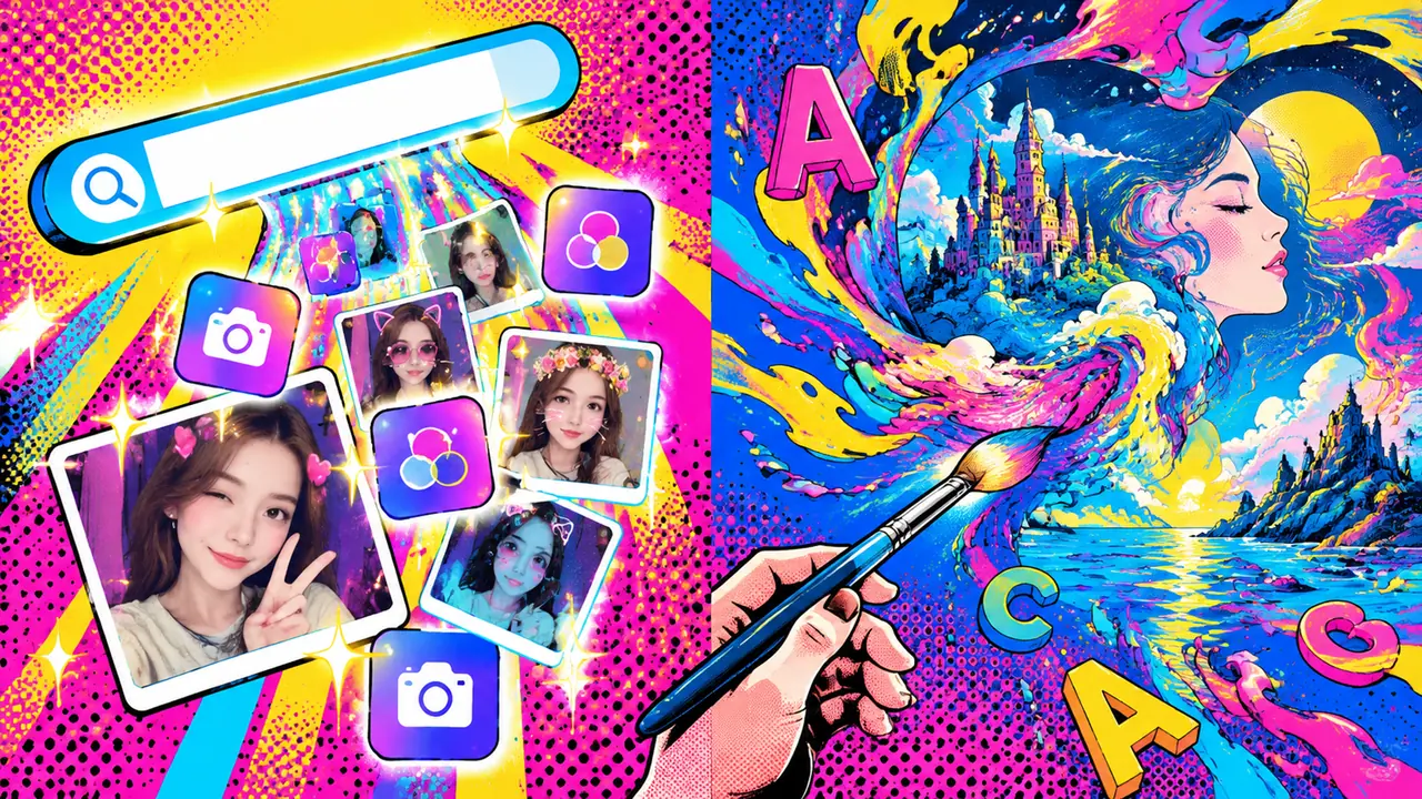 AI特效搜出来全是滤镜？它和AI绘画的界线与搜法实测