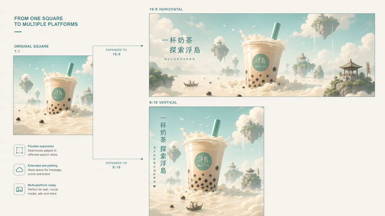 ai绘画拓展绘画怎么用？一张图适配全平台尺寸的实操