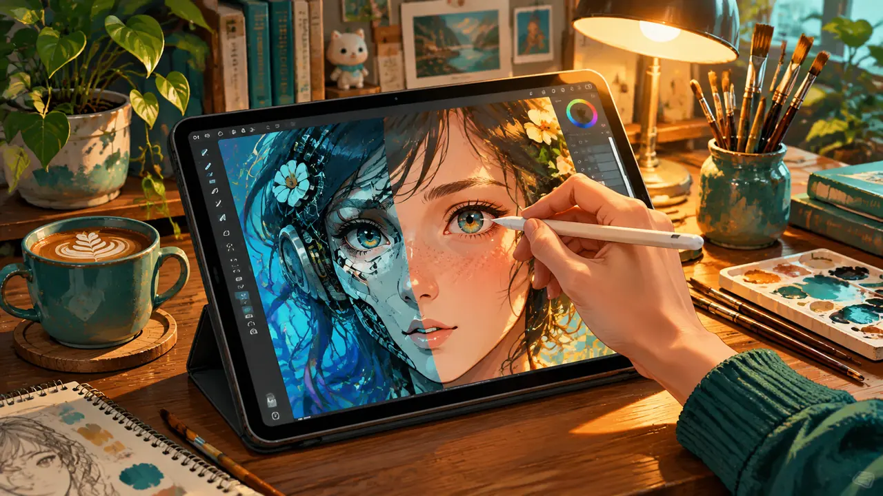ai绘画手工绘画修整实测：出图之后手绘该干什么