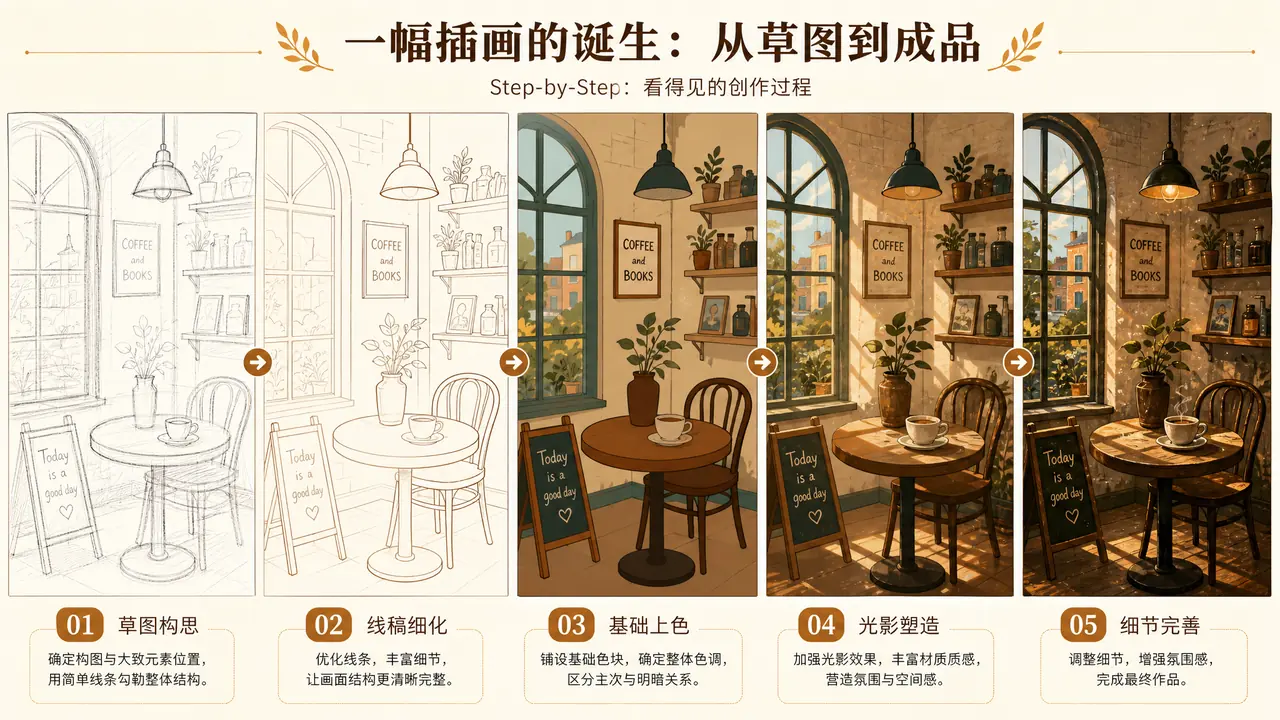 ai绘画绘画过程可视化实测：过程图当教程素材的路子