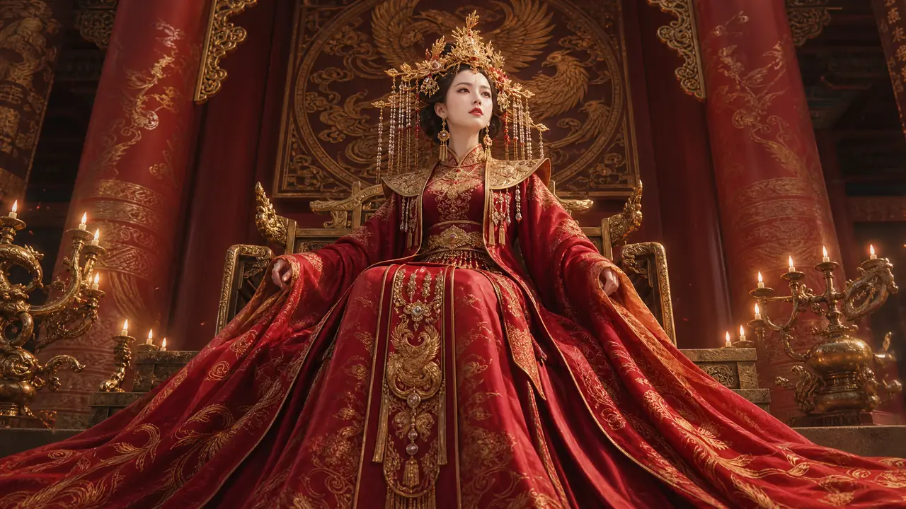 女王陛下AI绘画：古风人设的气场构图与华服质感怎么立